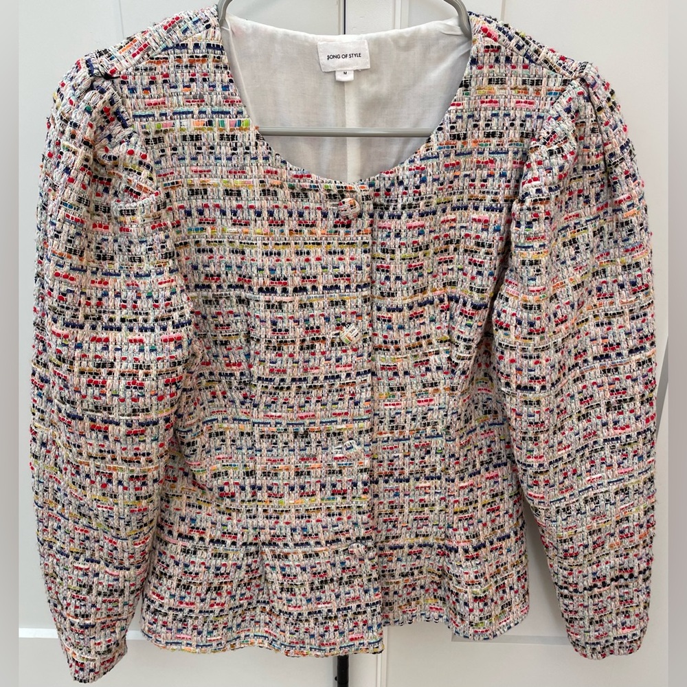 Revolve Song of Style Elma Jacket Top Rainbow Multicolor Medium $238